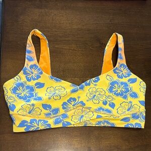 PacSun Yellow and Blue Floral Bikini Top